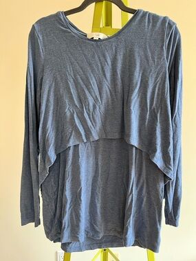 Ripe Heathered Blue NURSING top size XL